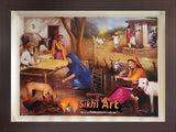 Punjabi People In Traditional Punjab Village In Size - 18 X 14 - sikhiart