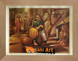 Punjabi Women In Traditonal Water Well In Size - 18 X 14 - sikhiart